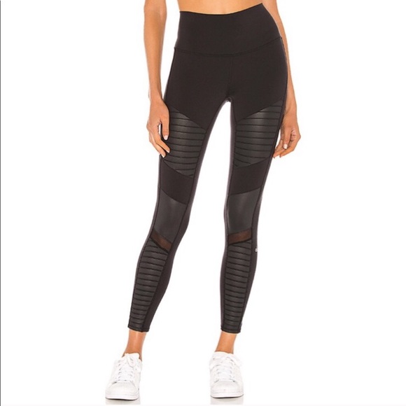 ALO Yoga Pants - Alo Yoga black moto high rise full length leggings pants Size XS